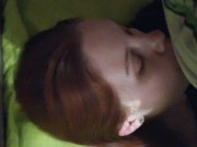 Preview 6 of A young Russian red-haired girl is fucked in the mouth to the throat
