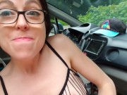 Preview 6 of Spray Piss Out Of My Car In Fishnets. Almost Got Caught!