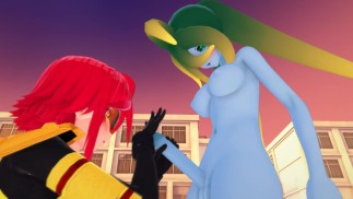 (3D Хентай) (Фута) (Monster Musume) Слизь х Зомбина