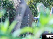 Preview 2 of Voyeur Outdoor Fucking With Skinny Blonde - Spizoo