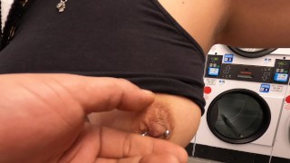 Quarintine Laundry See Through Top Nip Slips And Flashing Her Ass