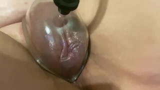 Chubby MILF uses Pussy Pump