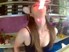 Cветящийся дилдо глубокая глотка LED dildo