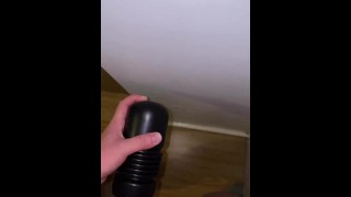 Fucking and wanking with my flashlight with big cumshot 