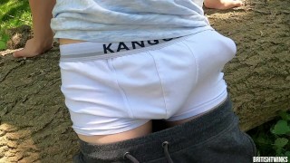 In Public Park The Guys Almost Caught A Big Dick Reveal Bounce