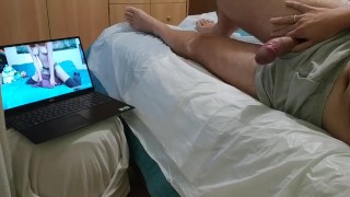 Cumming Fast Freihändig Beim Anschauen Eines Masturbationsvideos Von Teenyginger