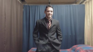 Striptease on Business Suit With a Big Load Eden Adonis