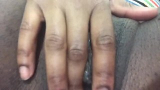 Playing with my wet ebony pussy
