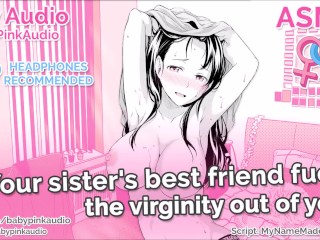 ASMR - Your sister\'s best friend fucks the virginity out of you (Audio Roleplay)