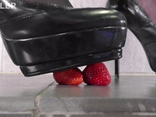 mistress feet, crush fetish, food crushing heels, high heels