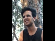 Preview 1 of He masturbates in the park and they find out, they fuck him like a whore
