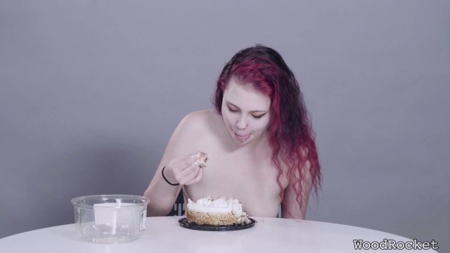 fetish;red;head;small;tits;woodrockettv;kink;petite;laila;mayhem;topless;colored;hair;eating;eating;fetish;food;food;fetish;small;tits;cake;messy;frosting;pornstars;eating