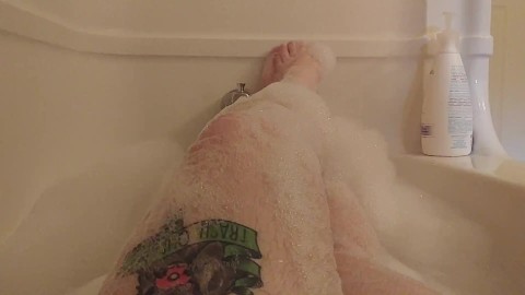 Cute Feet in a Bubble Bath