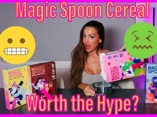 eating cereal, Abigail Mac, funny, sfw