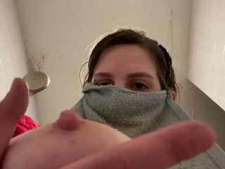 Squeezing my beautiful DDD 38 milky breasts (whispering)