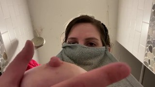 Squeezing my beautiful DDD 38 milky breasts (whispering)