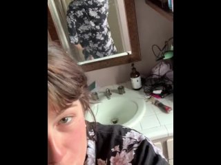 Sucking dildo and stripping !!