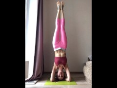 Yoga, beautiful headstand