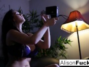 Preview 2 of Busty Alison Tyler gets out of her purple lingerie!
