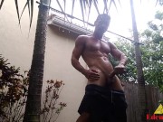 Preview 2 of Man Soaking Wet & Naked in the Rain While Doing Pull-ups Eden Adonis
