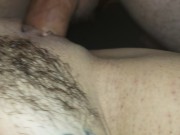 Preview 4 of Man cleans his own cum off girls pussy with his mouth