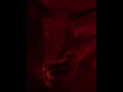 Under water Fleshlight fuck in our backyard hot tub while a drone flew over