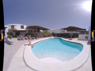 Tattooed & Topless in the Pool (VR Striptease)