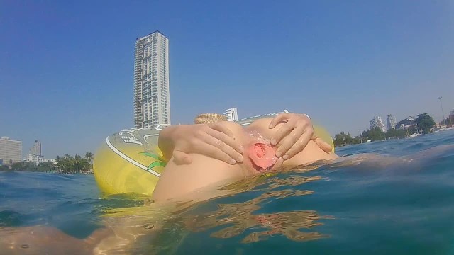 Underwater PUSSY PLAY at Public Beach # FUN from Risky Public Exhibitionism  - Pornhub.com