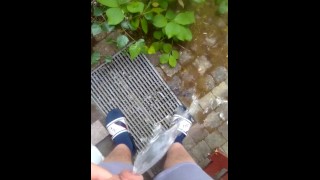 Young Man Piss Outdoor