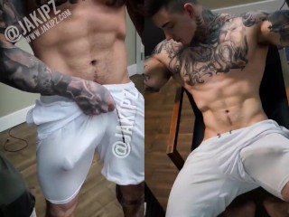 Jakipz Shows off Big Cock in Compression Shorts