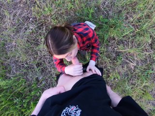 Perverted Teen Makes Me Cum on Her Titties in a Forest_POV Public Outdoor