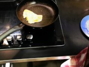 Preview 4 of Eating some proteins in the morning, Omelette with cum. WetKelly
