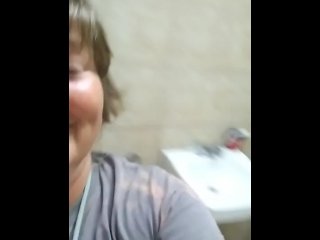 pissing over here, another toilet, blonde, pissing