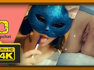 Stories Snapchat # 31 Takes a Pen in her Mouth after Pussy Masturbation