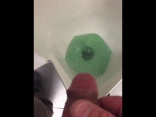 big dick, vertical video, horny at work, urinal cam