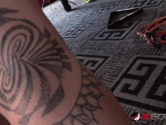 Behind the scenes fun with tattooed chick Sully Savage