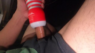 High Resolution 4K Masturbation With Tenga While Wearing Pants With A Slimy Penis