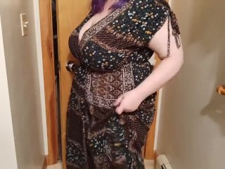 Black crotchless panties under my dress