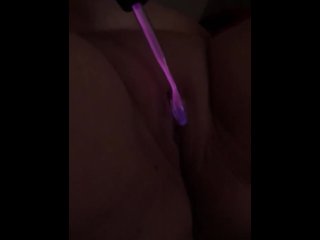 brunette, mom, amateur, violet wand orgasm