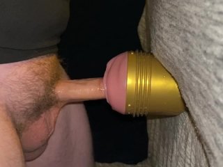 Sensitive_cock fucks stamina training Fleshlight — Powerful_cumshot!