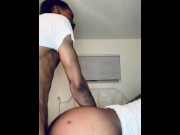 Preview 3 of Hot Ebony takes 10” Dick (homemade)
