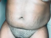 Muscular BBC shows off Body and Jerks While Watching Porn