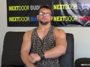 Preview 2 of NextDoorCasting - Muscle Boy Masturbates Furiously