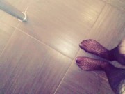 Preview 6 of beautiful legs of a Russian slut. measure tights. feet close up GinnaGg