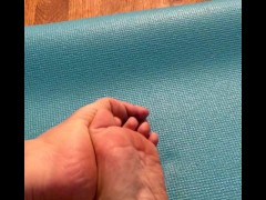 Post workout yoga mat feet