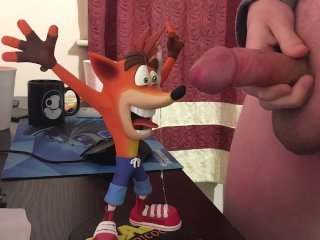 Cumming on Crash Bandicoot figurine