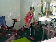 Preview 2 of Risky Fitness at PUBLIC GYM # Sexy Ventilated sport shorts # Day 1