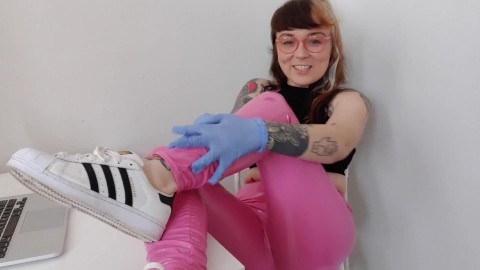 SISTER'S FRIEND TEASES YOU WITH SOLES AND LATEX GLOVES teaser