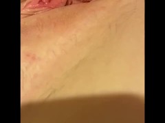 Close up wet pussy fingering and clit vibrating whilst thinking of her tongue