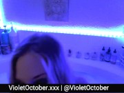 Preview 2 of Cute Blonde Goth Camgirl Sucks & Deep-Throats a Fat Cock Dildo live on MFC - NO AUDIO